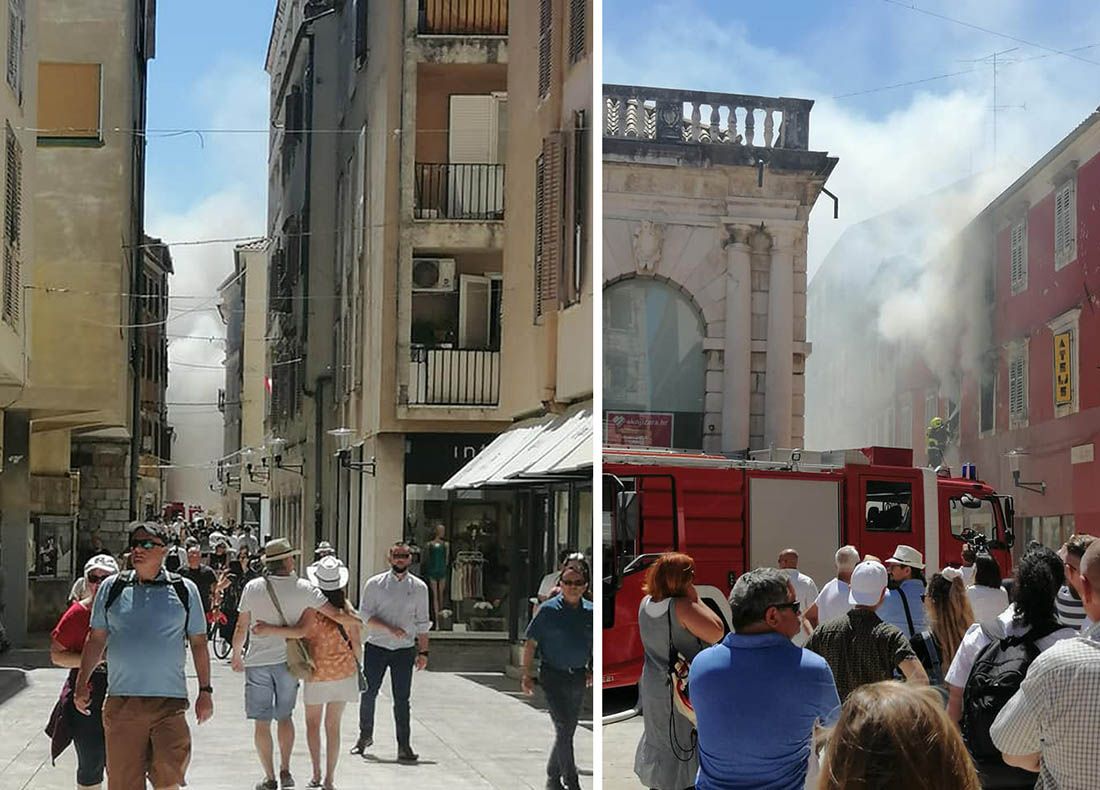 POŽAR NA ZADARSKOM NARODNOM TRGU Gori atelje poznatog zadarskog fotografa: “Sve je uništeno!”