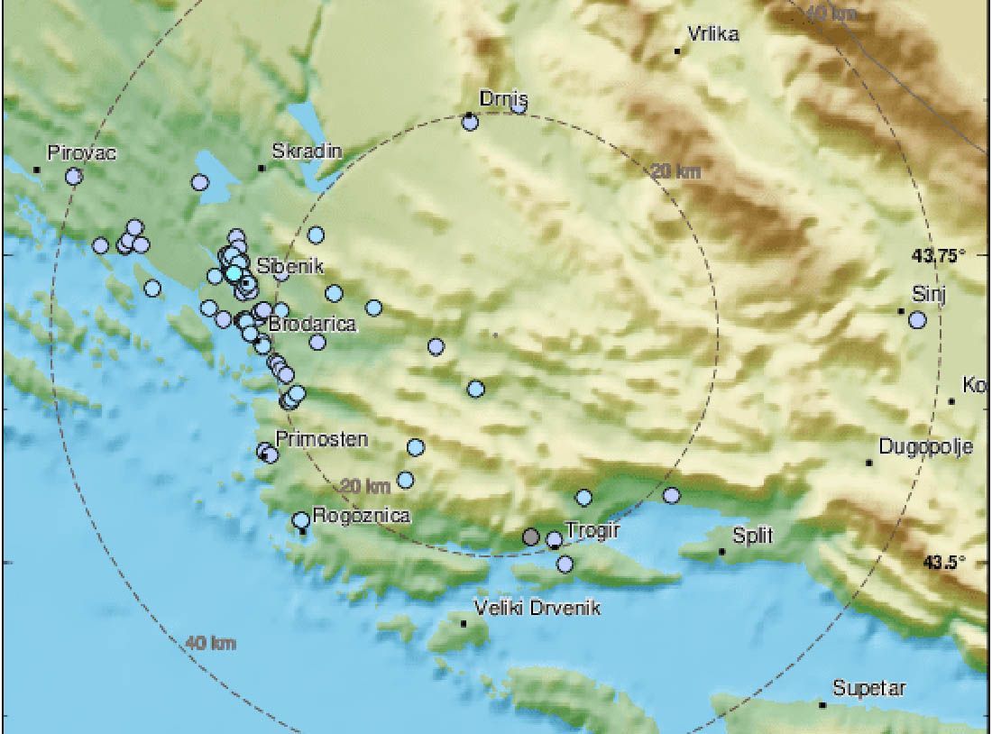 Novi potres kod Šibenika: “Stravično, treslo je par sekundi”