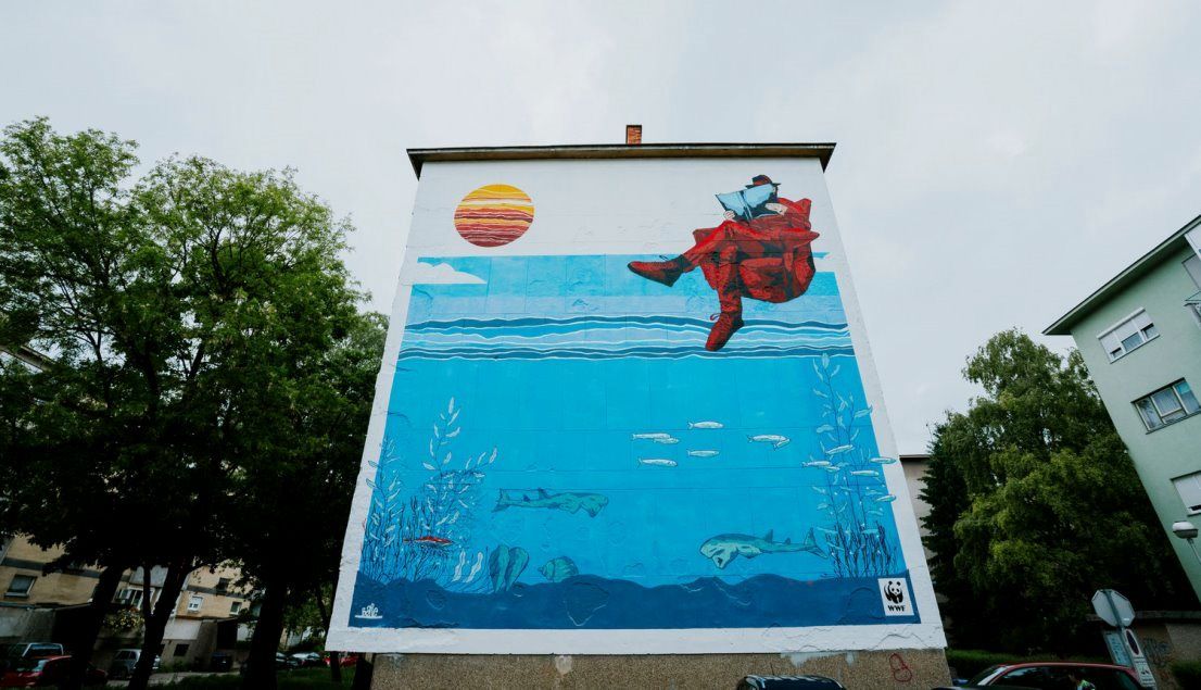 TKO JE REKAO DA ZAGREB NEMA MORE: Na gradskom asfaltu niknuo mural posvećen zaštiti mora