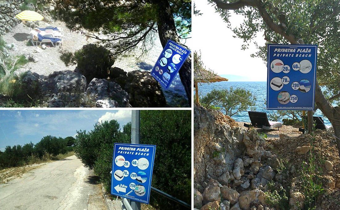 TAJNE PLAŽE SRCA MOGA Ispod maslinika, iznajmljuju ležaljke i suncobrane na “privatnoj” plaži