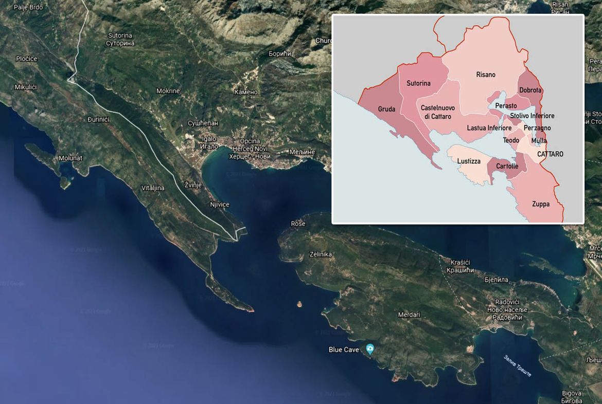 GRANIČNO PITANJE SUTORINE Crnogorski pojas prema moru koji je 600 godina bio unutar Bosne i Hercegovine