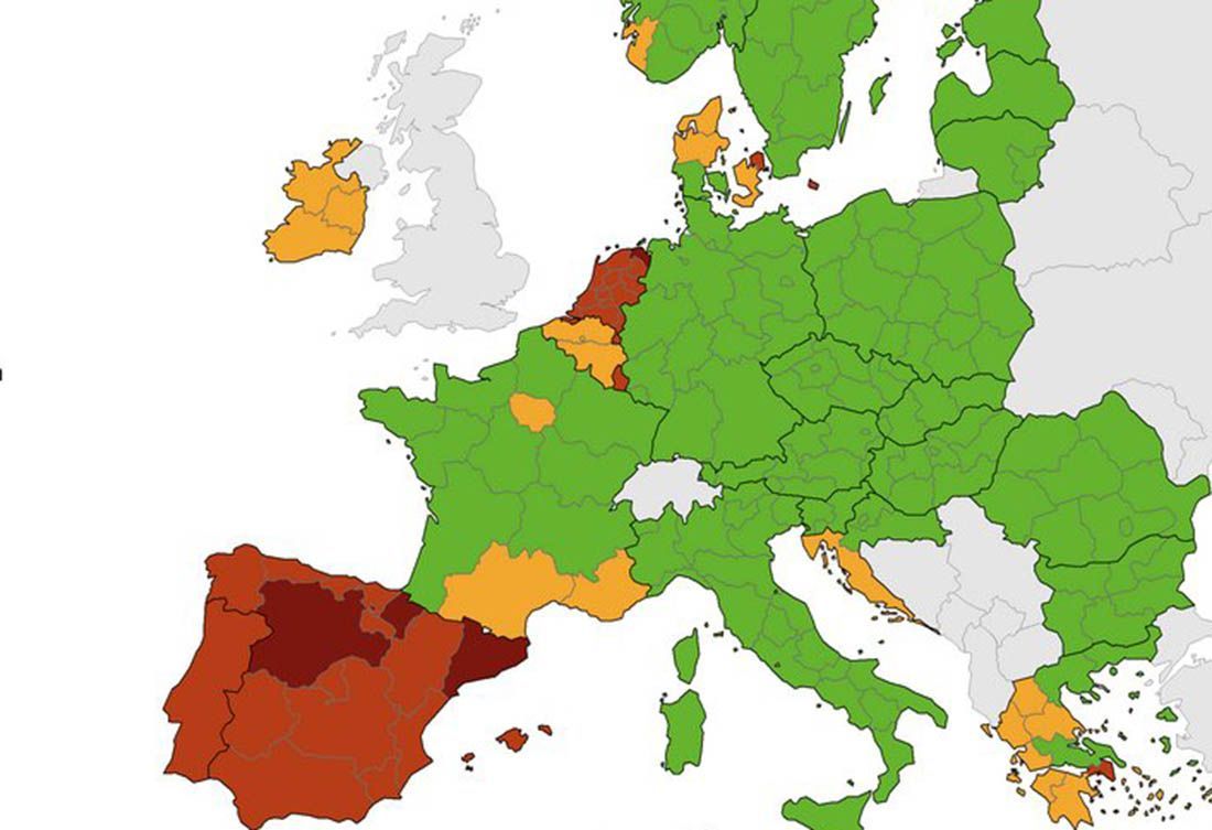 Na najnovijoj korona-karti Europske unije, hrvatska obala nije više zelena