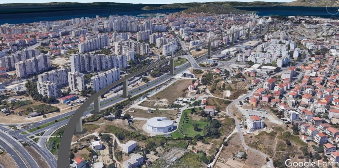 Ovako bi izgledao Pelješki most da ga u mjerilu 1:1 stavite u Split