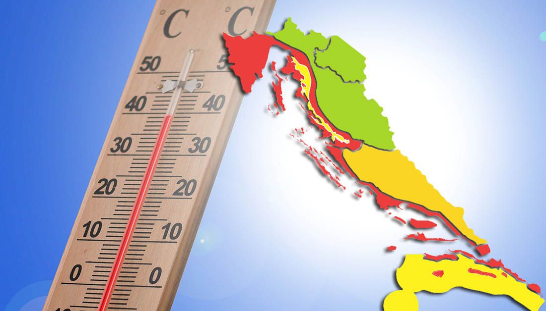 CRVENI METEOALARM ZA CIJELU OBALU Izuzetno visoke temperature, budite oprezni!