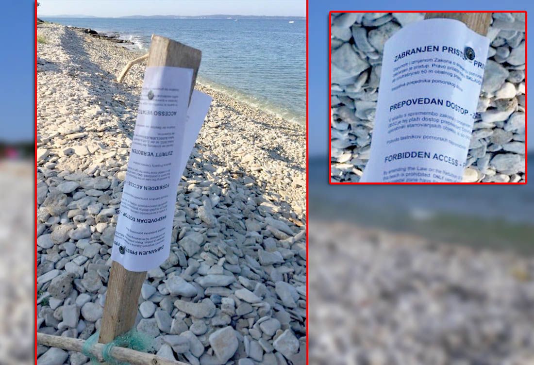 Kupače uznemirila obavijest o “privatnoj plaži”, redari ekspresno uklonili obavijest