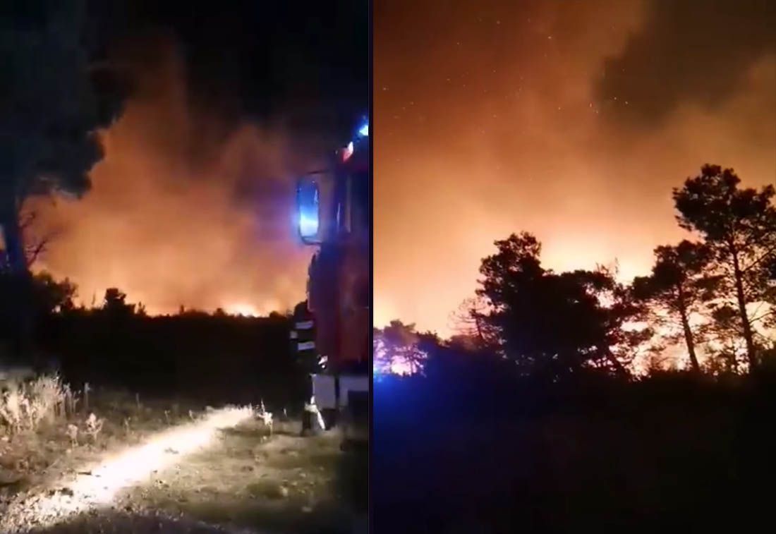 Teška noć za zadarskim vatrogascima, kuće kod Ražanca su obranjene