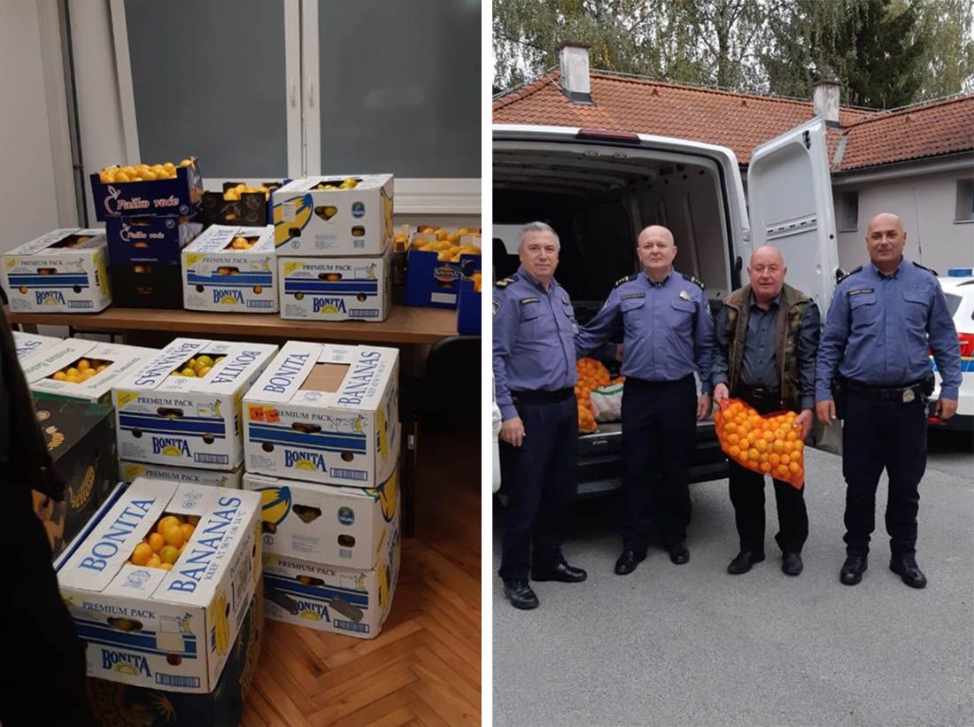 Dubrovački policajci za kolege iz Petrinje i Gline donirali tonu i pol mandarina