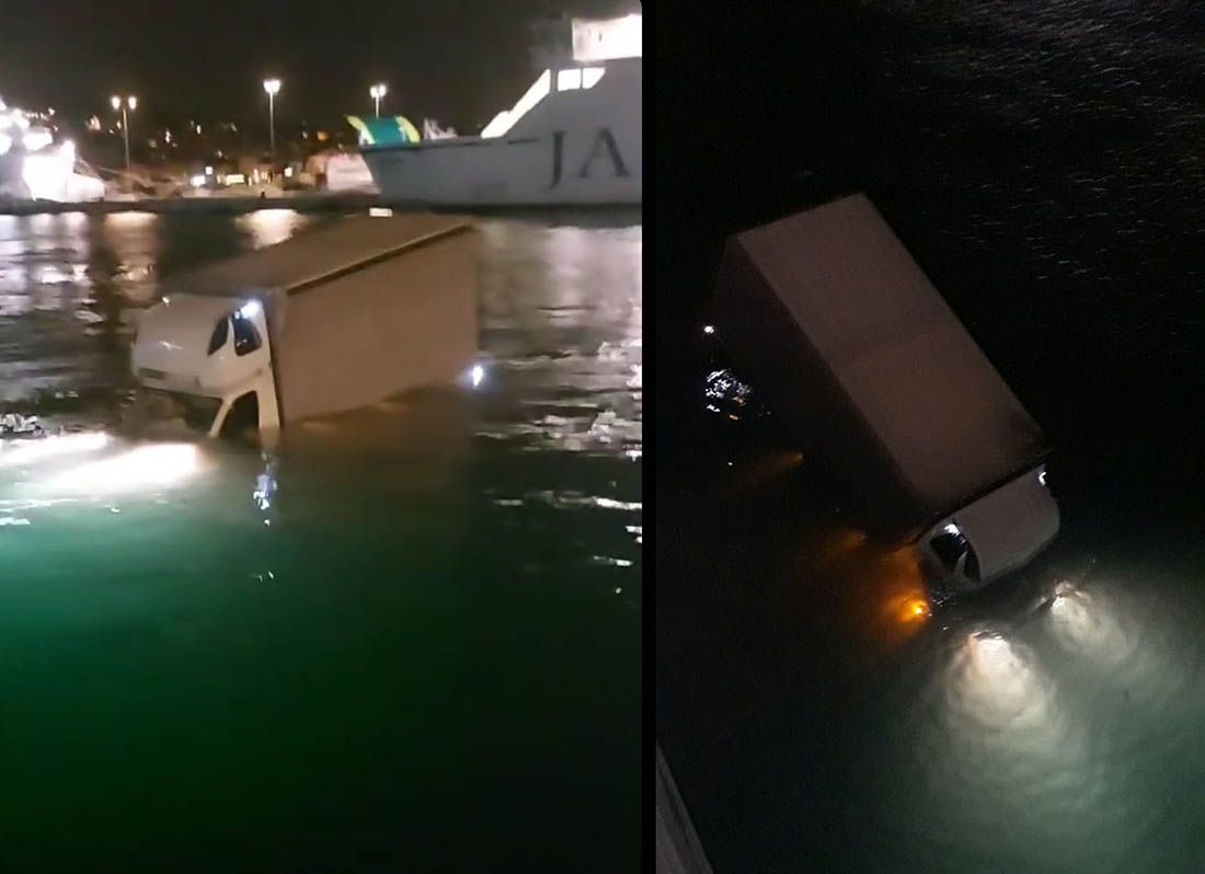 U splitskoj trajektnoj luci kamion upao u more