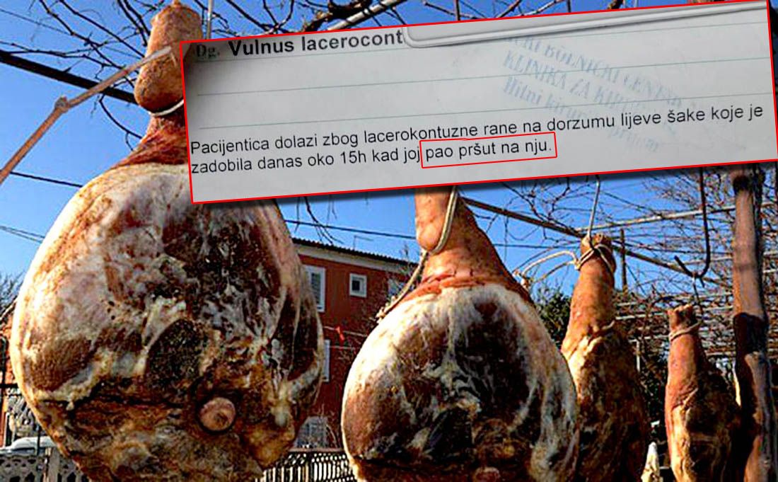 Nalaz iz dalmatinske bolnice postao hit: “Na pacijenticu je pao pršut…”