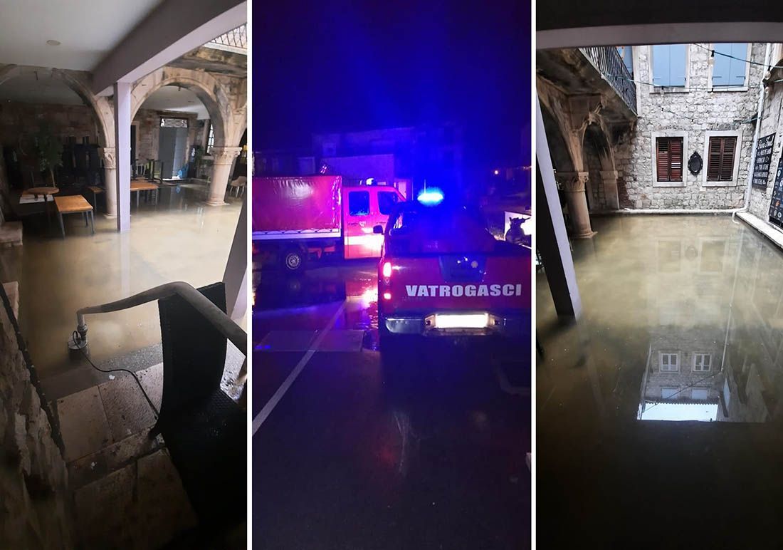 FOTO Velike količine kiše poplavile Trogir