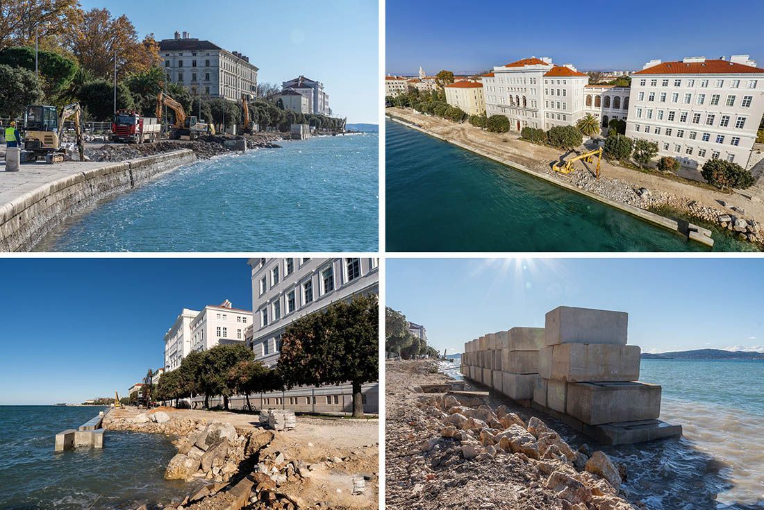 FOTO IZVJEŠTAJ Radovi na zadarskoj rivi napreduju punom parom