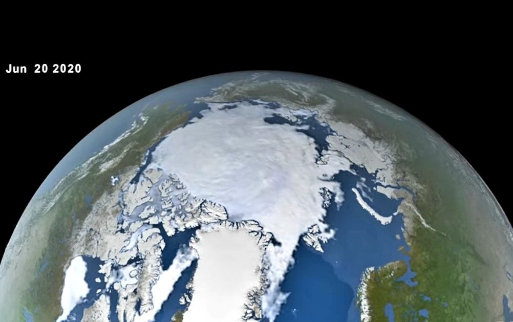 Pogledajte jednogodišnju promjenu količine leda na Arktiku