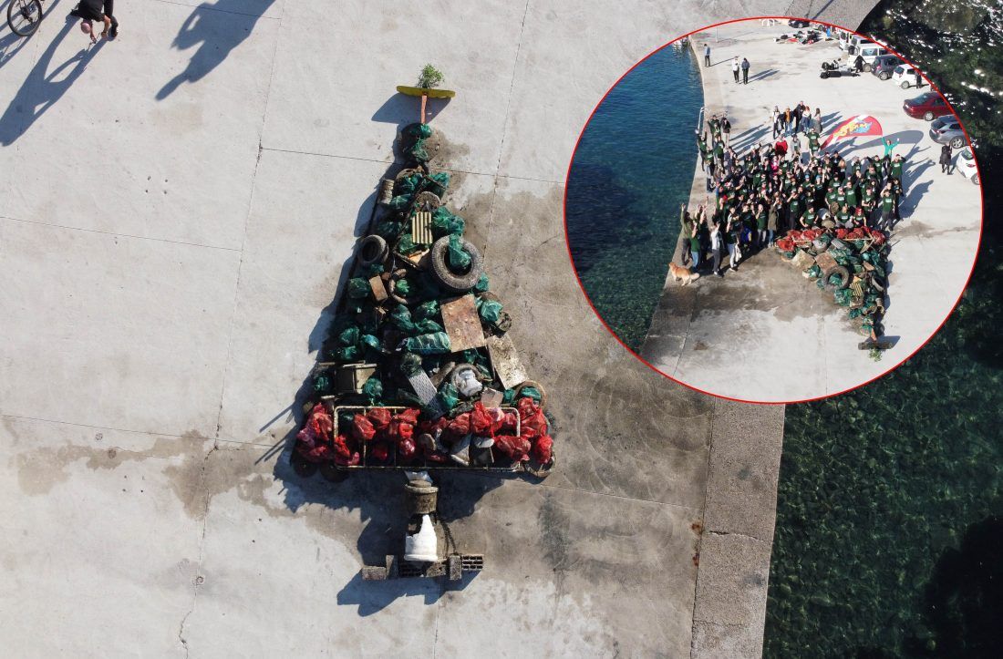 Ronioci sa splitskih gradskih plaža očistili tone otpada, od kojeg su složili jelku
