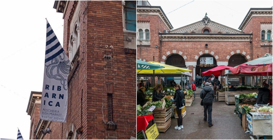Na povijesnu zgradu riječke ribarnice postavljene zastave s motivom hobotnice