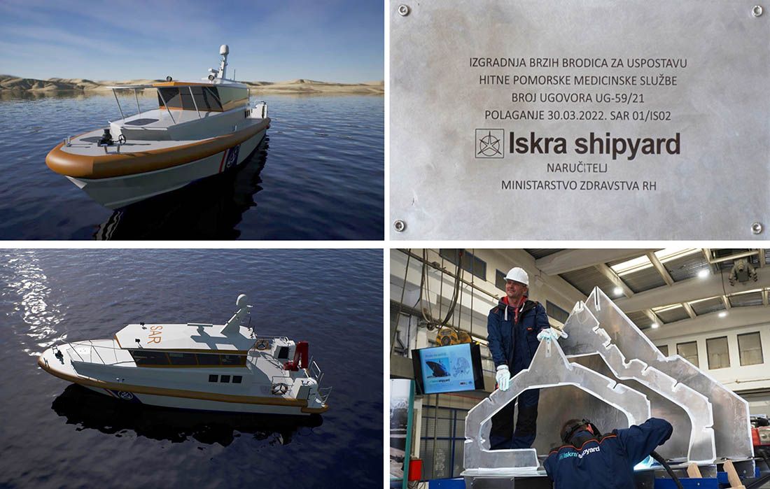 U šibenskom brodogradilištu položena kobilica prve od šest brodica za hitnu pomoć na otocima i priobalju