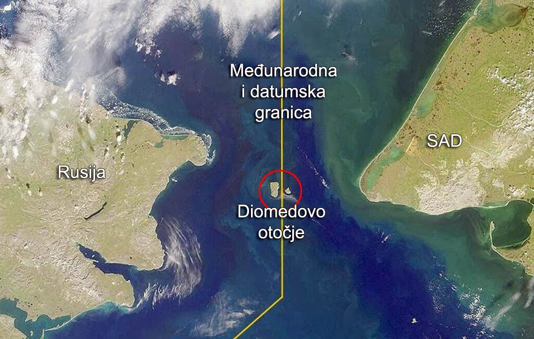 Najbliže kopno Rusije i SAD-a udaljeno je svega 2 nautičke milje i čak 21 sat razlike