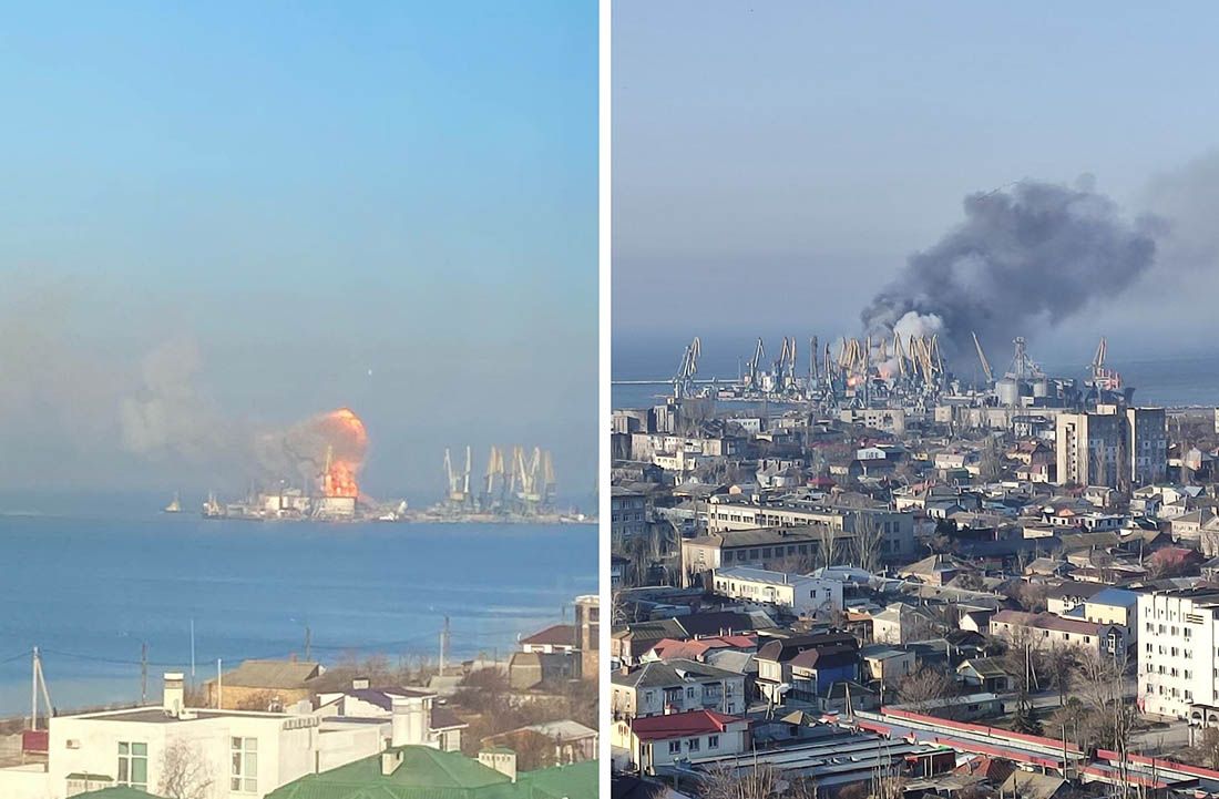 VIDEO: GORE RUSKI BRODOVI? Okupirana ukrajinska luka u plamenu