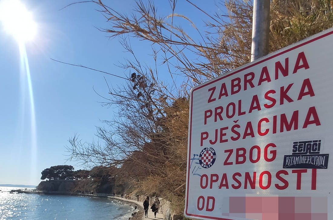 Ploča za opasnost u Splitu, zbog izmjene slova postala opet aktualna