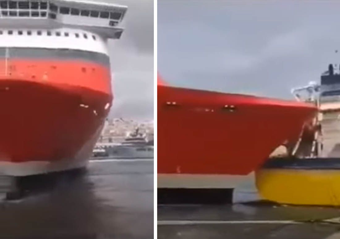 VIDEO Greškom kapetana sudarili se trajekt i tanker