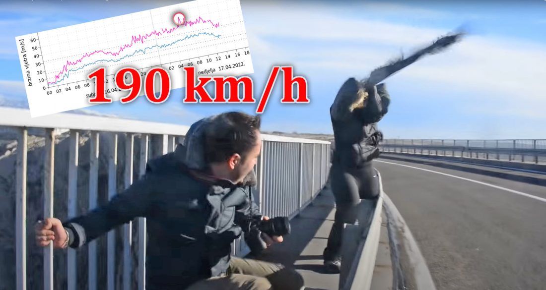 Najjači udar bure danas u Hrvatskoj izmjeren na Paškom mostu!