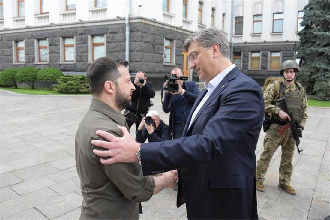 FOTO Plenković stigao u posjet Ukrajini, sastao se s Volodimirom Zelenskim