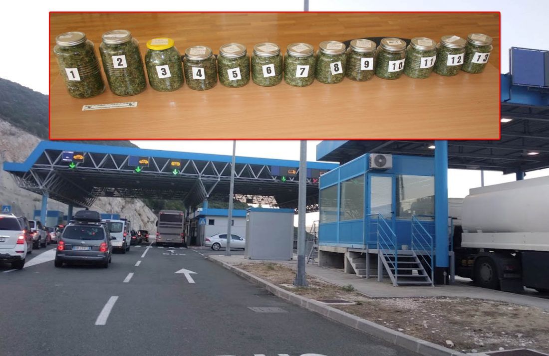 Na graničnom prijelazu Klek uhvaćen Čeh koji je u staklenkama prevozio preko 900 grama marihuane