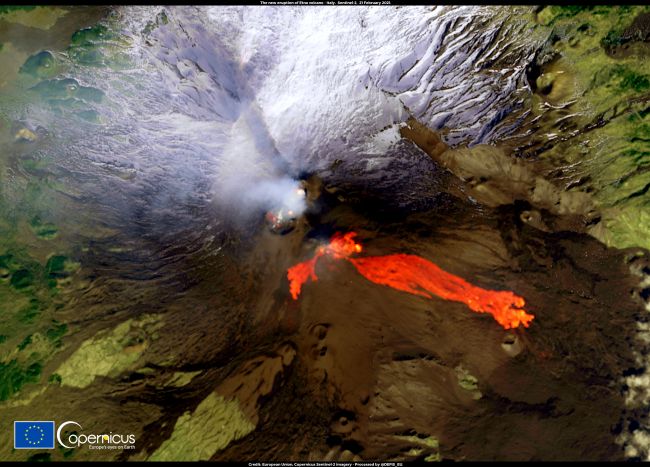 Iz svemira vidljiva lava koju izbacuje vulkan Etna