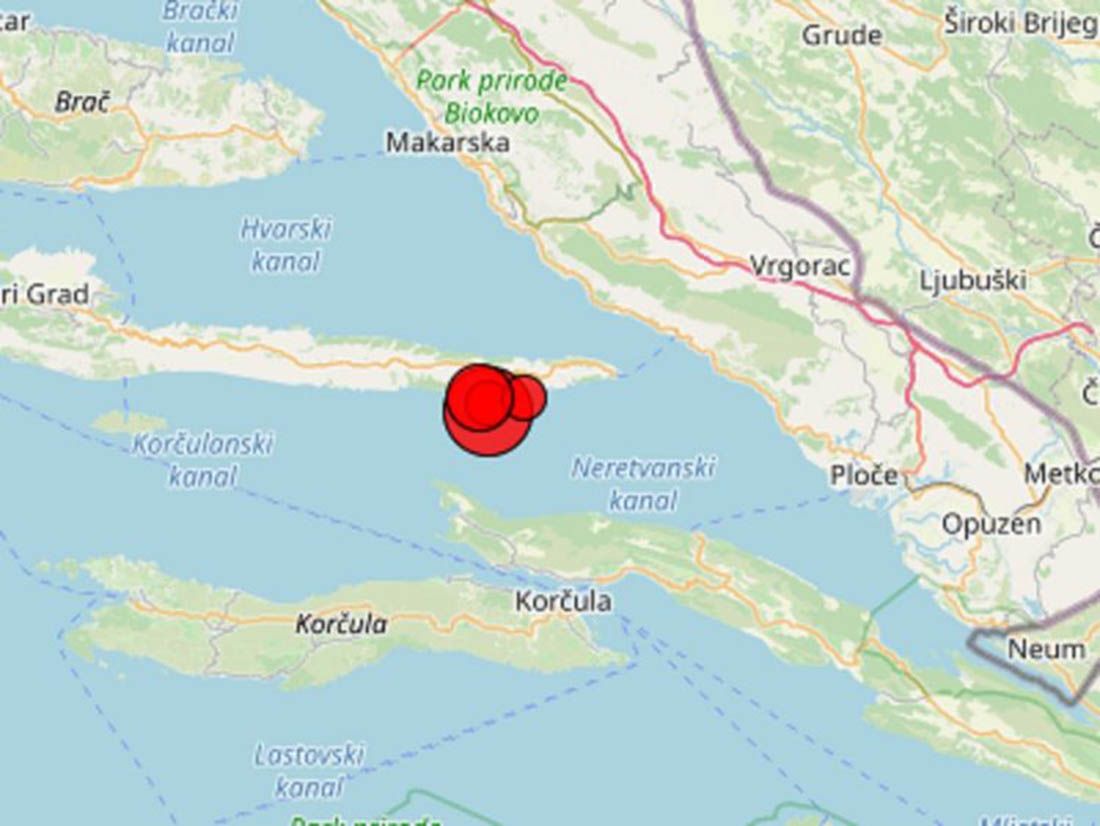 Četiri uzastopna potresa zabilježena kod Hvara!