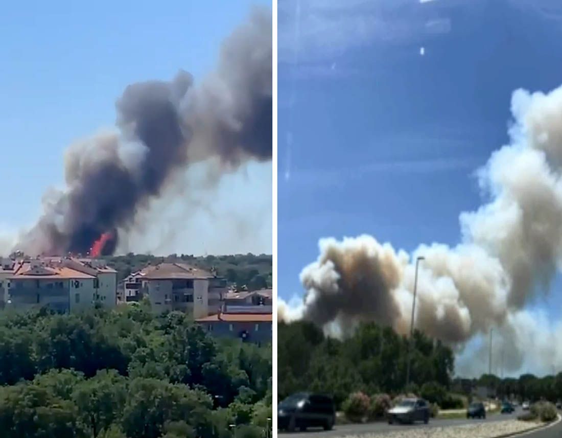 VIDEO Veliki požar kod Pule, vatru širi jaka bura