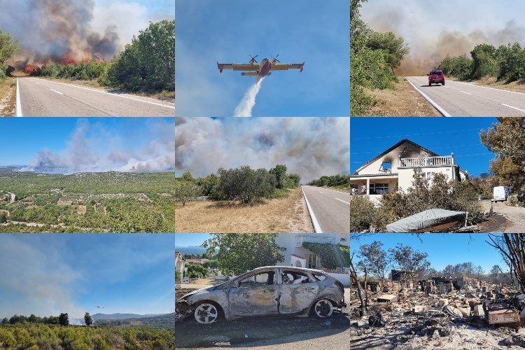 Pet protupožarnih zrakoplova gase požar kod Zatona: “Situacija je danas mirnija”