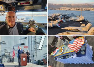 Vladino izaslanstvo s Božinovićem i Trutom na nosaču Bushu: "Ovaj brod u Hrvatskoj nosi važnu poruku"