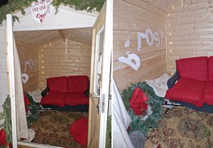 FOTO: DIVLJACI S HVARA Potpuno devastirali kućicu Djeda Božićnjaka