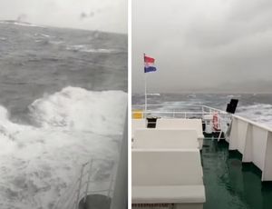 VIDEO Jako jugo stvorilo probleme putnicima na trajektu: "Do Vele Luke 'ko živ, 'ko ispovraćan!"