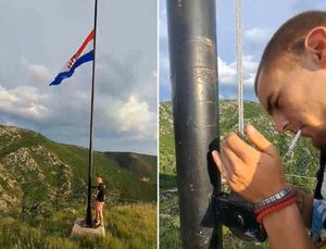VIDEO Uhićena trojica divljaka koja su skinula hrvatsku zastavu, pa snimku dijelili na društvenim mrežama