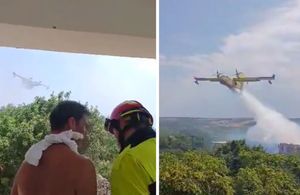 VIDEO: POŽAR U KOLANU Brzo se širi, blizu je kuća, stigli su kanaderi!