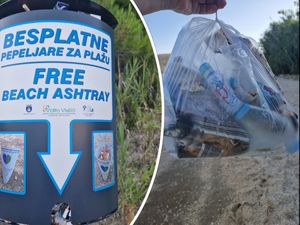 Na paškoj plaži smeće trpali u pepeljare - Očišćeno je i poručeno: "Ne radite to!"