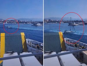 VIDEO Jedrilica se "baca" pod trajekt u splitskoj luci i oduzima prednost: "Ne obaziru se na zvučne signale, netko će poginuti!"