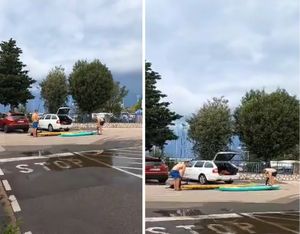 VIDEO Unatoč brojnim upozorenjima za nevrijeme, ova ekipa upravo pumpa SUP-ove