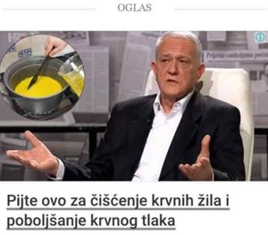 Beroš: "Apeliramo na građane da ne vjeruju aktualnim lažnim oglasima o čudotvornom preparatu koji 'čisti krvne žile'"