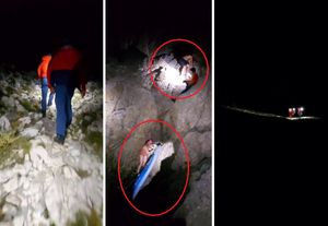 HGSS spašavao turiste koji su iz Karlobaga veslali na SUP-u, bura ih zabila u stijene Paga