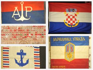 ZASTAVE S KRME, JARBOLA I PROVE Zbirka zastava i signalnih zastava Hrvatskoga pomorskog muzeja Split