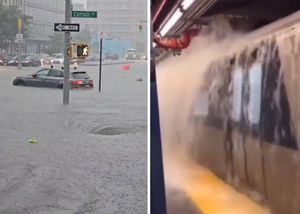 POPLAVA U NEW YORKU Ljudi plove čamcima, podzemna željeznica pod vodom!