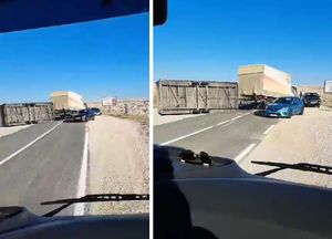 VIDEO: ORKANSKA BURA Crveni meteoalarm u Kvarneru, na Pagu prevrnuta prikolica šlepera