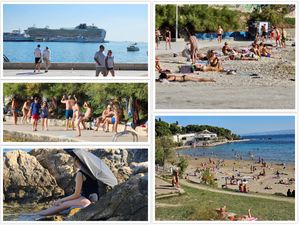 FOTO Splitske plaže pune, a Splićani složni: "Furešti otišli i sad se najlipše okupat'"