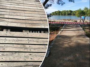 Jako jugo izbilo daske na šetnici u kanalu svetog Ante u Šibeniku: "Ne prilazite mostu!"