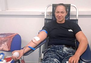 Akcija darivanja krvi u vojarni 116. brigade Hrvatske vojske u Pločama