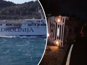 Ponegdje orkanska bura stvara velike probleme u pomorskom prometu, kod Kamenjaka prevrnut kamion!