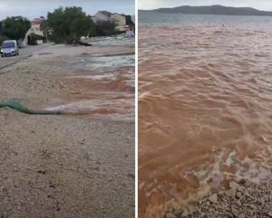 U more ispred šibenske Brodarice građevinari ispumpavaju zemljastu tvar