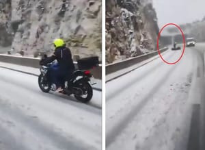 VIDEO "Eno ga, pade!" - Unatoč svim zabranama, ovaj motociklist izišao na snijeg