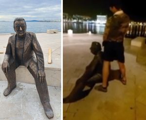 Uhićen 27-godišnji divljak koji je urinirao po Smojinom spomeniku u Splitu